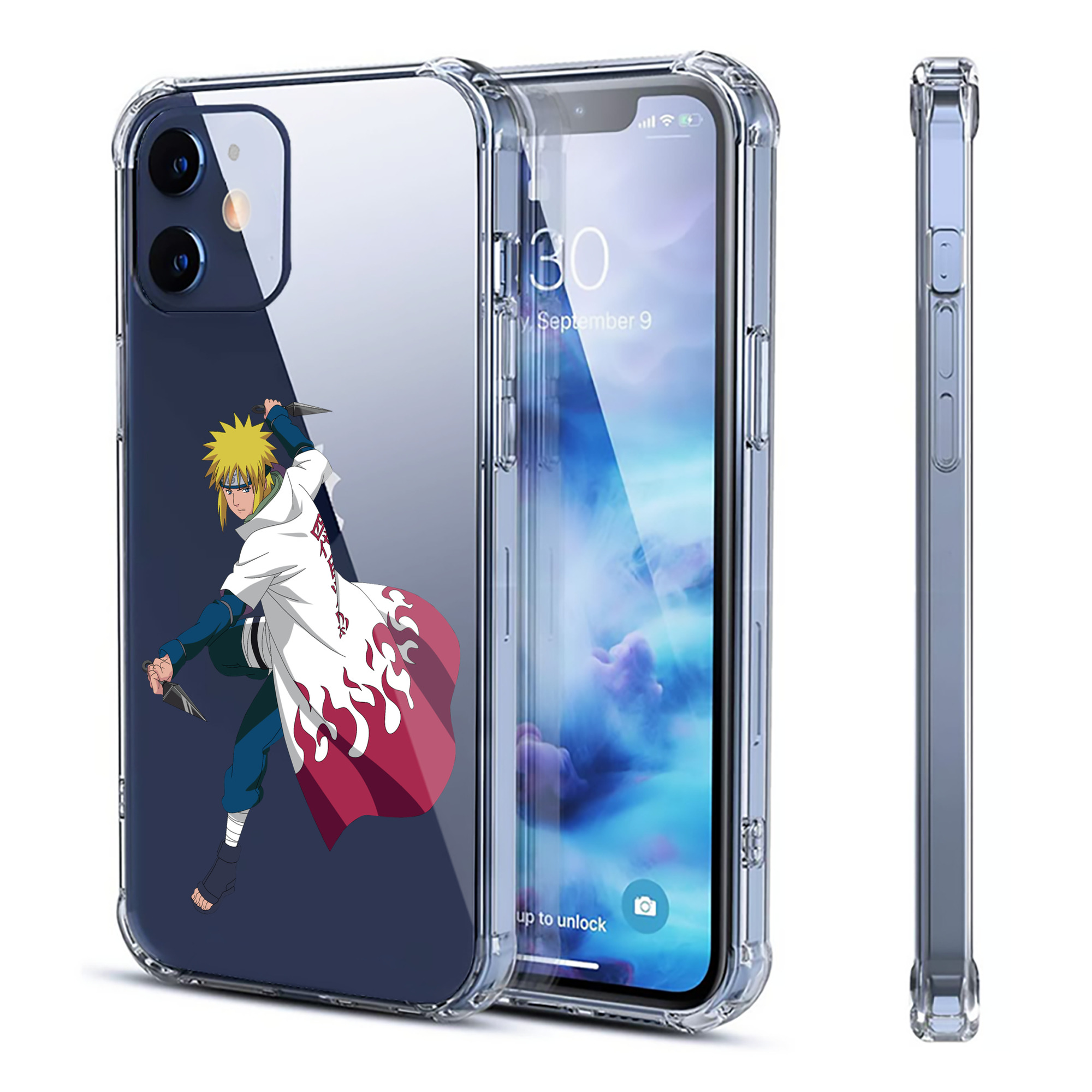 （画像用） NARUTO -ナルト- 波風 ミナト Namikaze Minato 【iPhone 12シリーズ対応】透明スマホケース（クリアソフトケース）